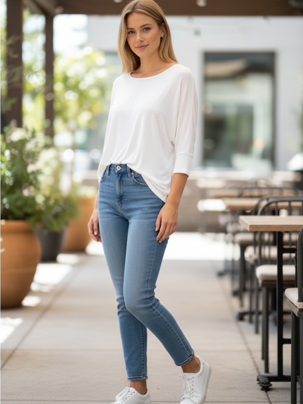 White(/cream) and Light Blouse